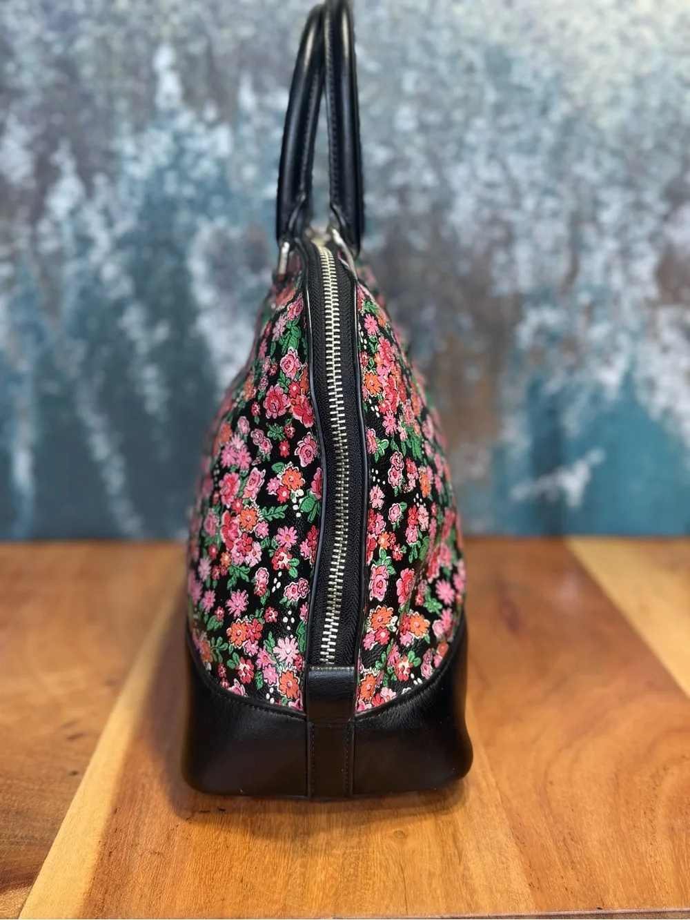 Coach Whimsigoth 2016 Sierra Satchel Posey Cluster Floral Black GUC